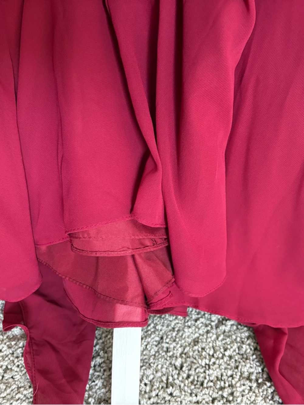 Azazie Burgundy V-Neck Maxi Dress - Picture 10 of 12